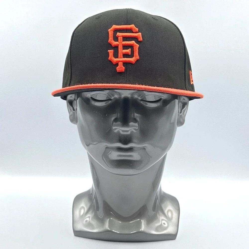 New Era 59FIFTY San Francisco Giants Fitted Hat Black Orange Size 7 1/2 MLB‎ Cap